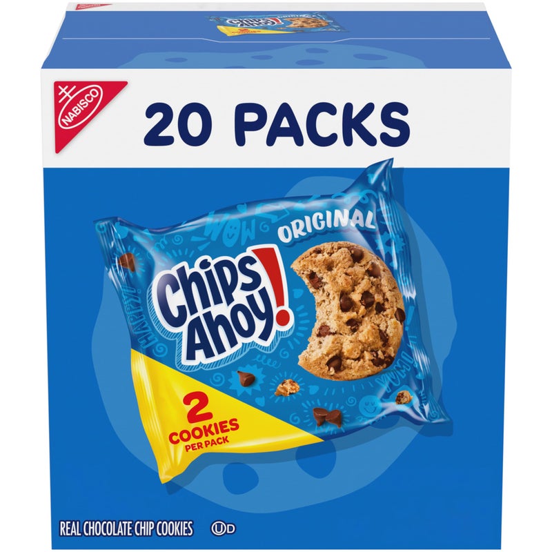 CHIPS AHOY! Original Chocolate Chip Cookies, 20 Snack Packs (2 Cookies Per Pack) - Image 1